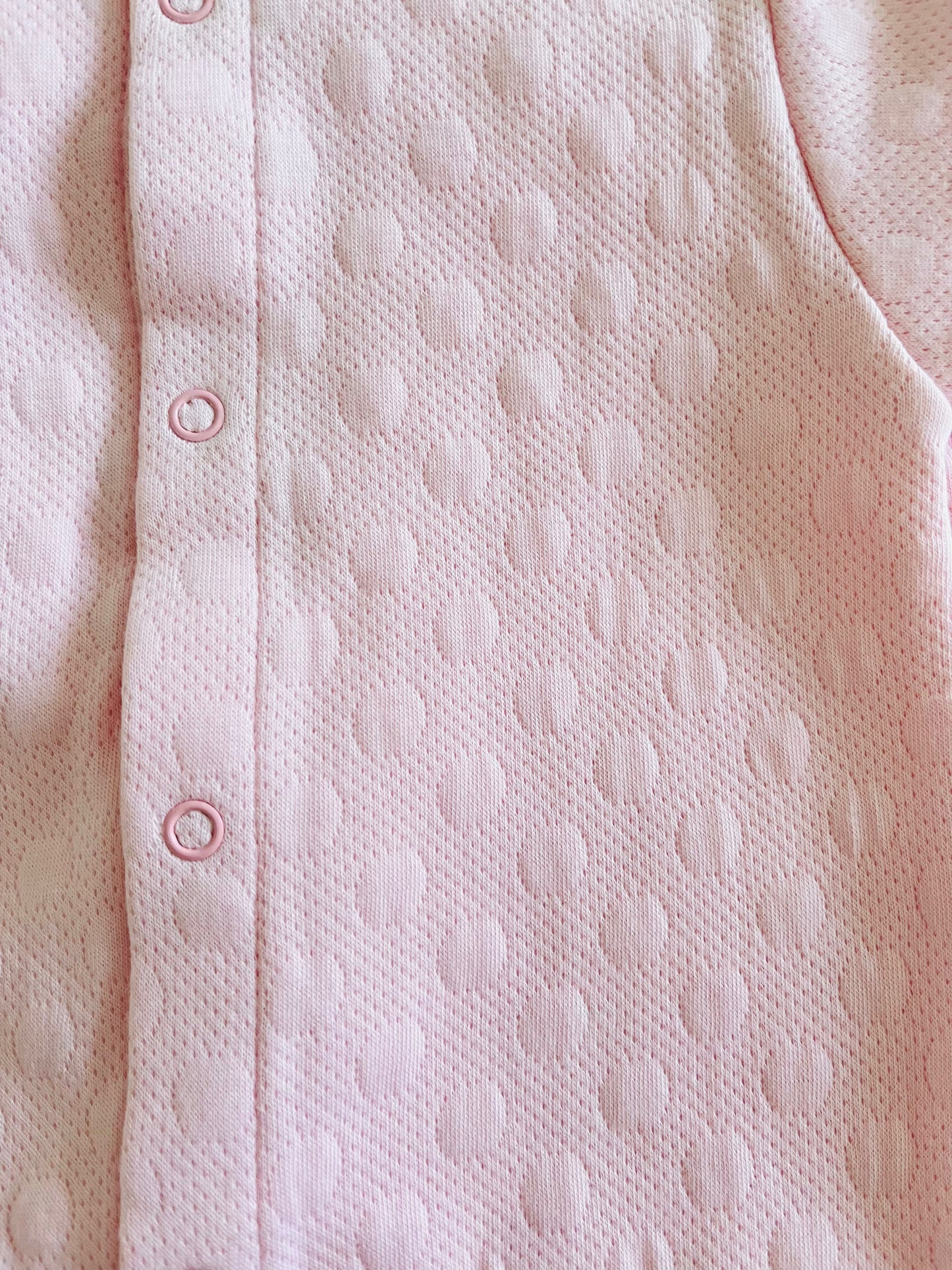 Cotton Jacquard Growsuit | Pink