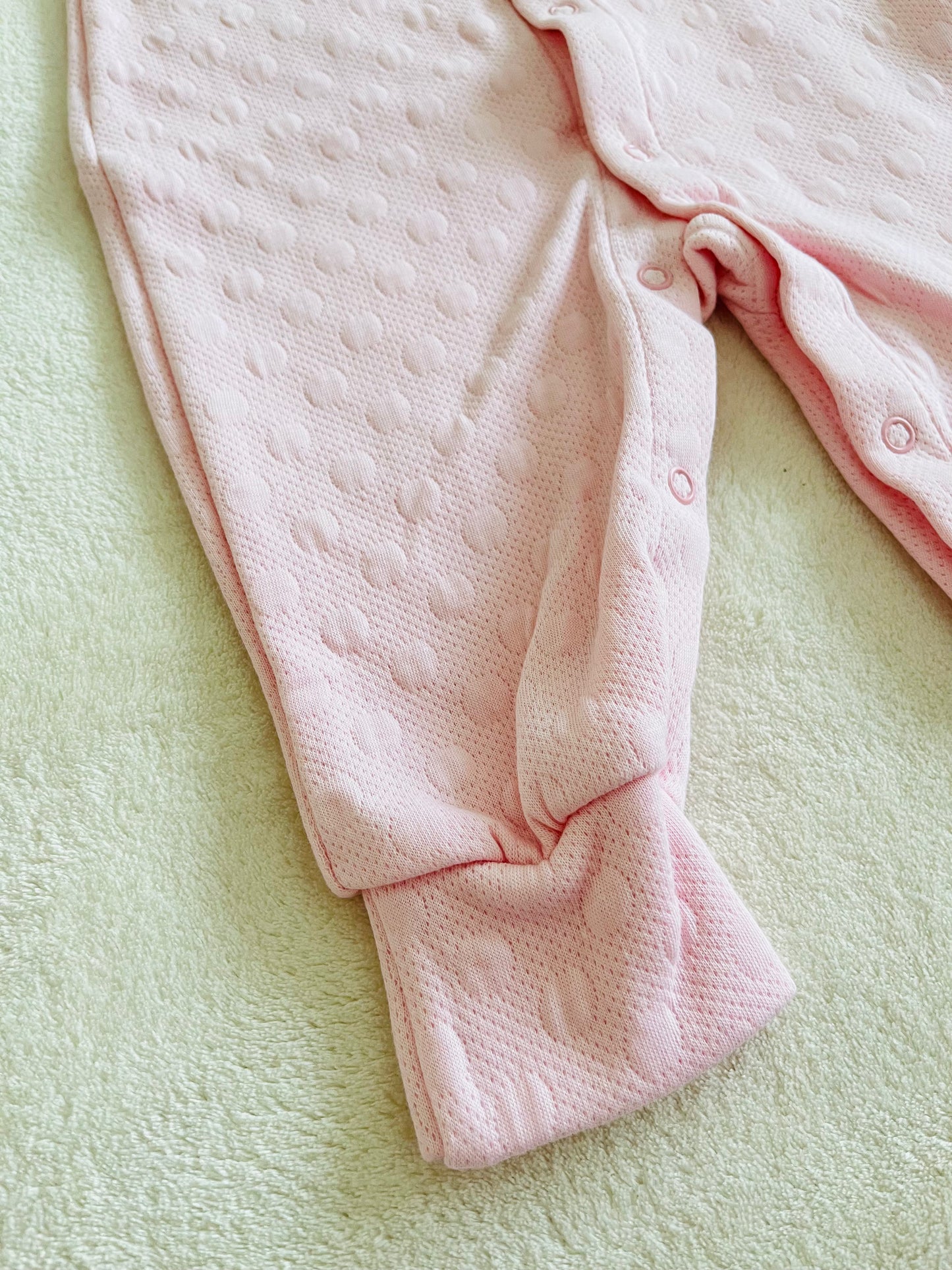 Cotton Jacquard Growsuit | Pink
