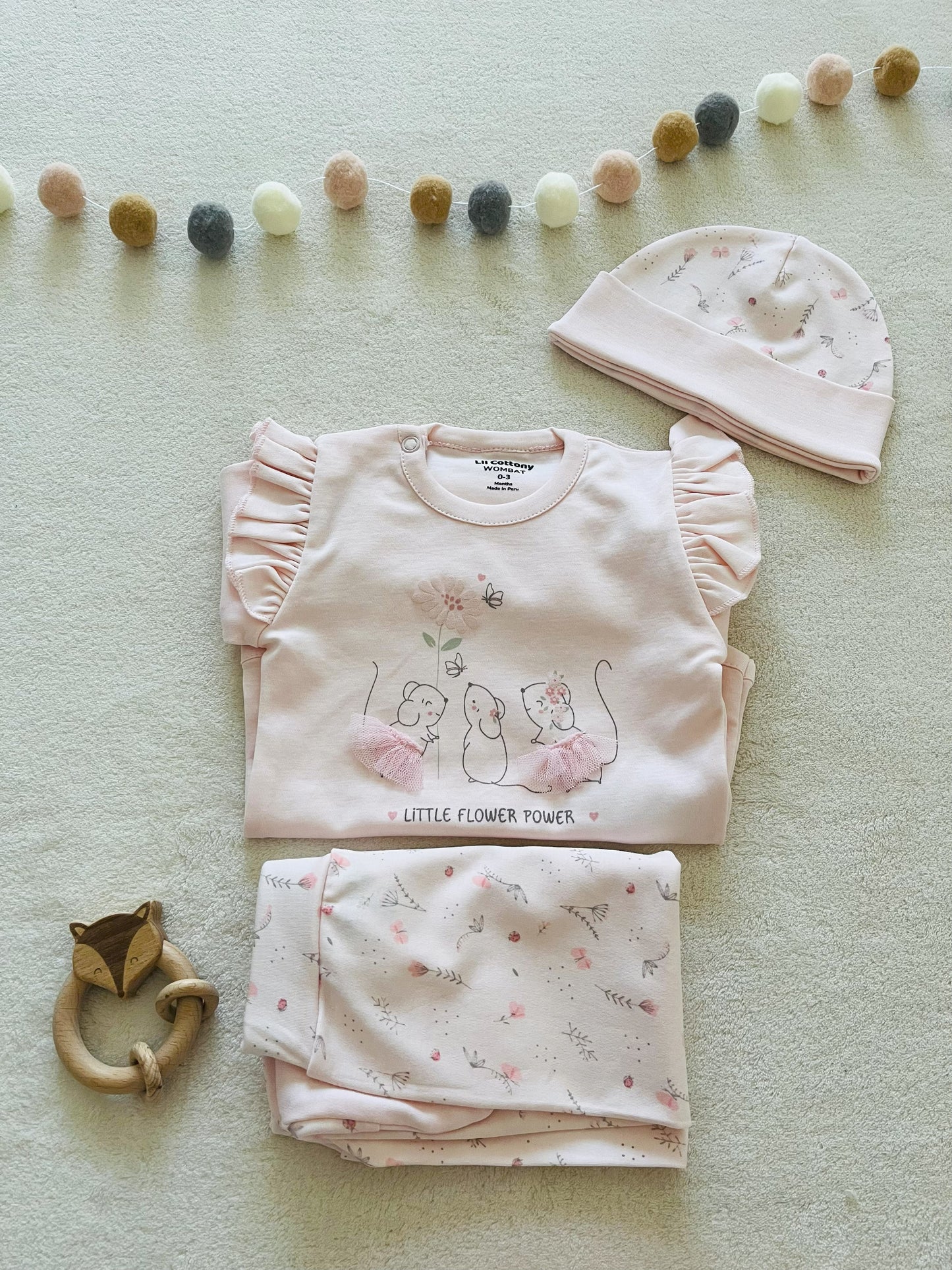Cotton Newborn Set | Pink Mice