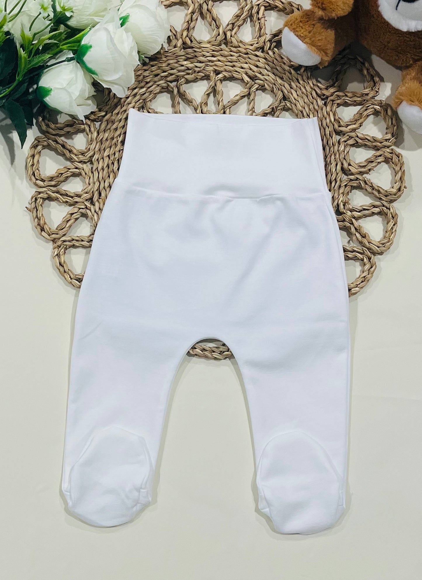 High-waisted Cotton Pants / with feet