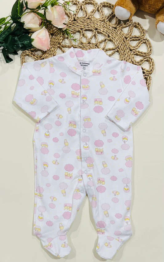 Cotton Growsuit | Pink Clouds Design