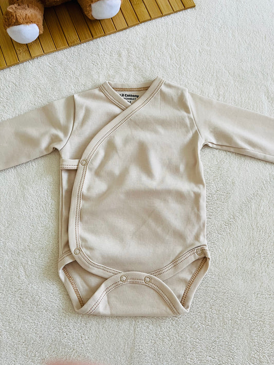 Cotton Singlet Bodysuit | Beige
