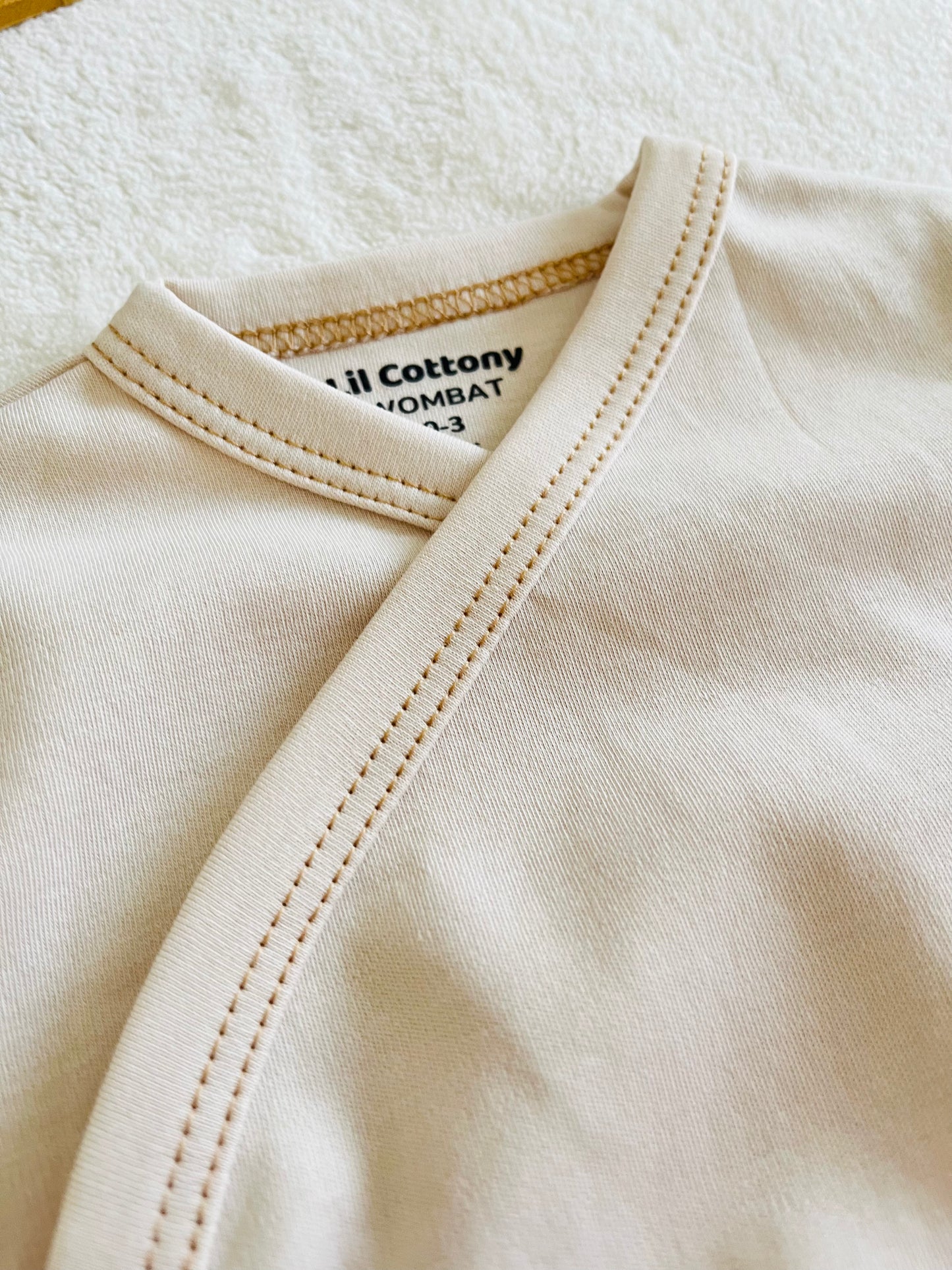 Cotton Singlet Bodysuit | Beige