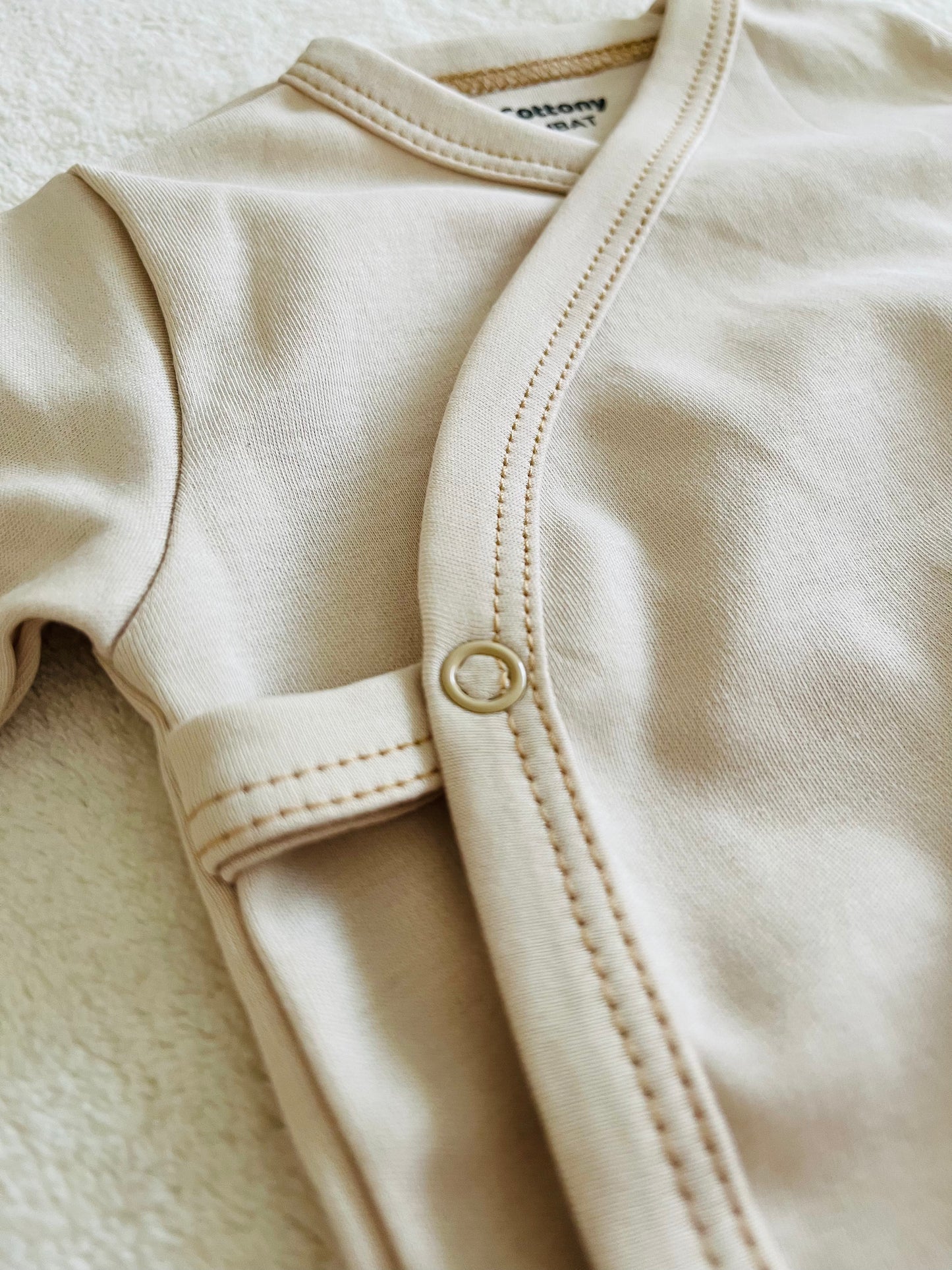 Cotton Singlet Bodysuit | Beige