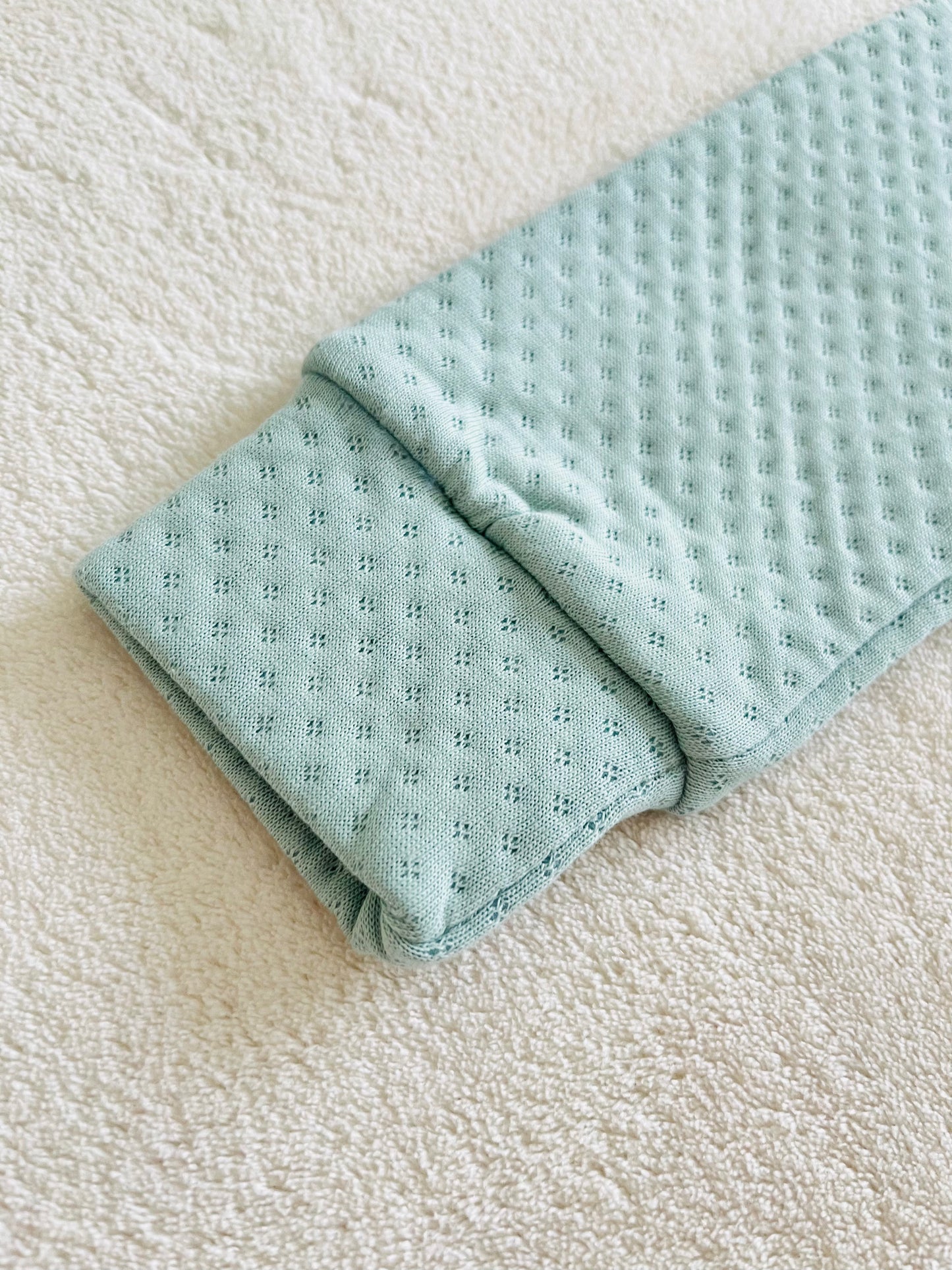 Cotton Jacquard Growsuit | Green