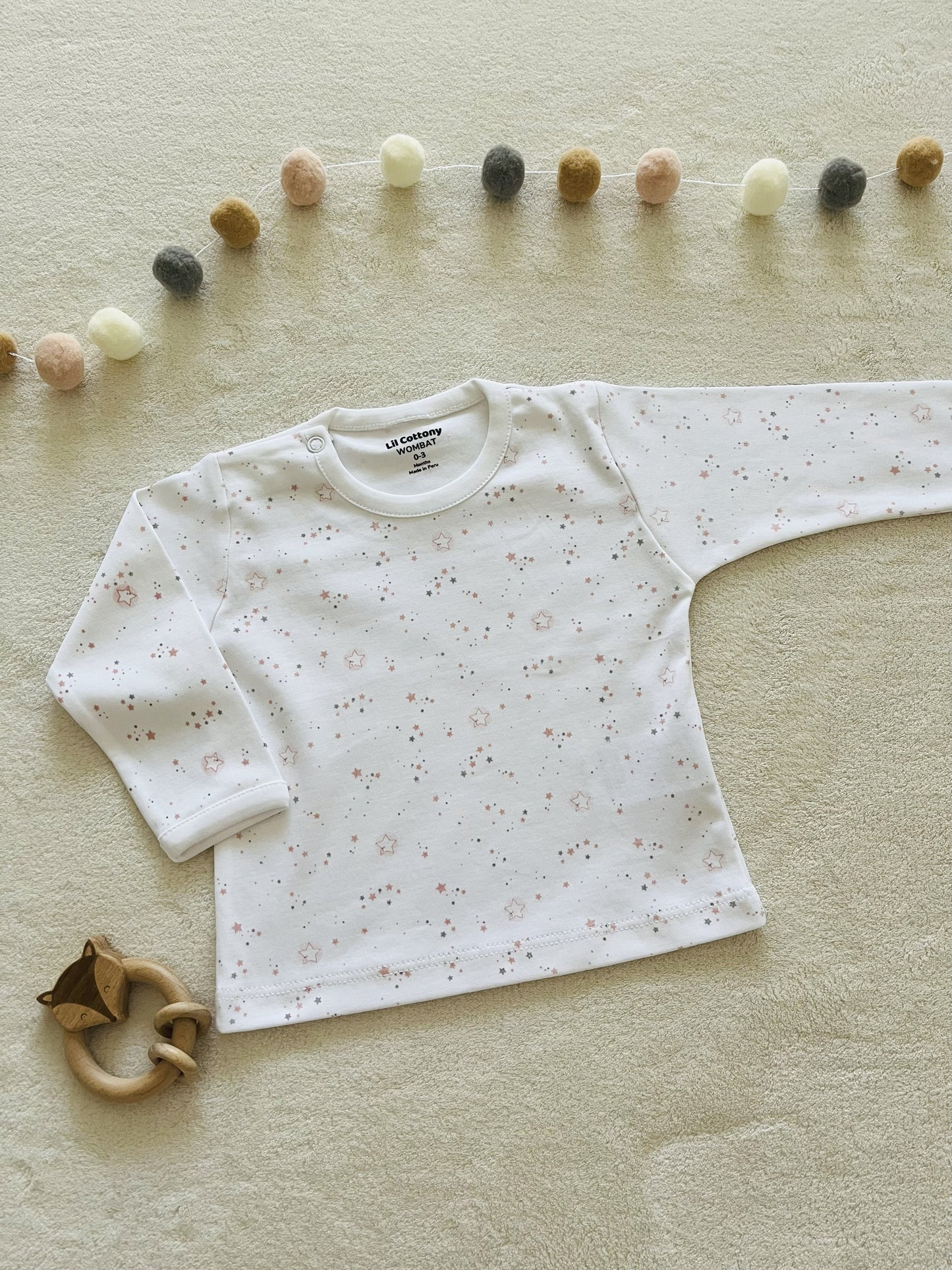 Pink Star Cotton Knit Newborn Set